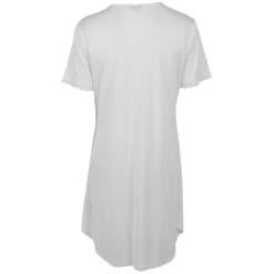 PURE SILK NATTKJOLE KORT ARM MED BLONDE - HVIT -Undertoy Salgsbutikk 1789143 pure silk nattkjole