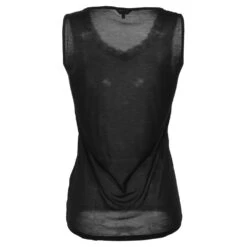 PURE SILK TRØYE MED BLONDER OG BRED STROPP - SVART -Undertoy Salgsbutikk 1789185 pure silk troye med blonder og bred stropp