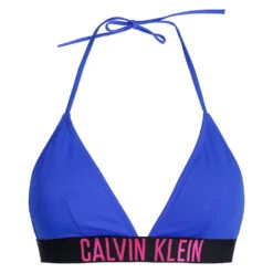 Calvin Klein TREKANT BIKINI OVERDEL KNYTING - BLÅ