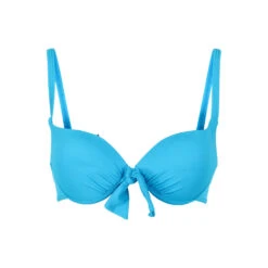 BIKINI OVERDEL MED VATTERING - BLÅ