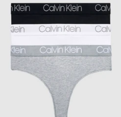 Calvin Klein 3 PK HIGWAIST STRING - GRÅ, HVIT OG SVART