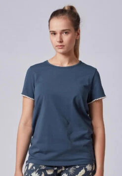 Skiny PYSJ T-SKJORTE MED DETALJER - MARINE