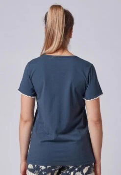 Skiny PYSJ T-SKJORTE MED DETALJER - MARINE -Undertoy Salgsbutikk 2202015 skiny pysj top marine