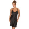 KORT SILKE NATTKJOLE TYNN STROPP - SVART -Undertoy Salgsbutikk 2284899 lady avenue kort silke nattkjole