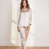 TO DELT SILKE PYSJAMAS - BEIGE -Undertoy Salgsbutikk 2284900 lady avenue silkepysjamas