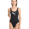 Puma BADEDRAKT UTEN VATTERING OG BØYLE MED LOGO - SVART -Undertoy Salgsbutikk 2509378 puma badedrakt mlogo sort