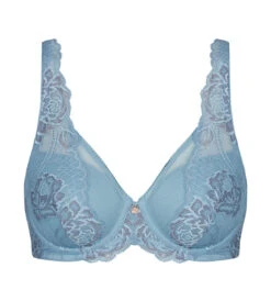 Triumph WILD PEONY FLORALE BH MED LETT VATTERING - BLÅ -Undertoy Salgsbutikk 3427404 peony florale bh