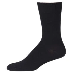 ULLSOKKER MED RIBBESTRIKKET TOPP - SVART