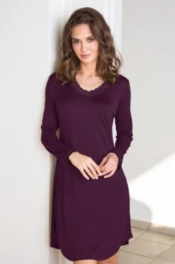 SILKE NATTKJOLE LANG ARM - LILLA