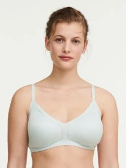 Chantelle SOFT STRETCH STRIPES BRALETTE UTEN BØYLE, MED VATTERING - BLÅ