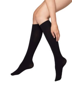 Vogue SILKY COTTON KNESTRØMPER - SVART