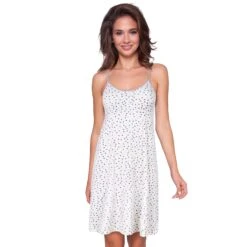 BAMBUS NATTKJOLE TYNN STROPP - MØNSTRET -Undertoy Salgsbutikk 5401136 nattkjole tynn stropp monstret