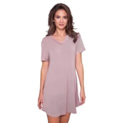 BAMBUS NATTKJOLE KORT ARM - ROSA -Undertoy Salgsbutikk 5401152 nattkjole kort arm rosa