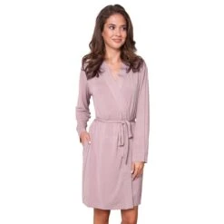 BAMBUS MORGENKÅPE - ROSA -Undertoy Salgsbutikk 5401229 morgenkape rosa
