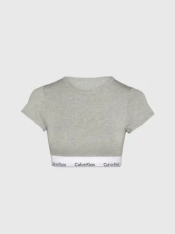 Calvin Klein T-SHIRT BRALETTE - GRÅ