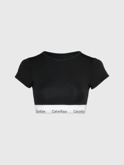 Calvin Klein T-SHIRT BRALETTE - SVART