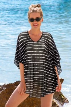 KRETA KAFTAN - SVART OG HVIT