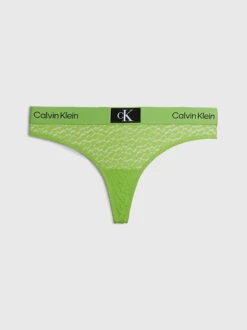 Calvin Klein ANIMAL LACE STRING TRUSE - GRØNN -Undertoy Salgsbutikk 5589639 string truse gronn