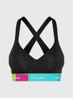 Calvin Klein BRALETTE LIFT PRIDE - SVART