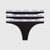 Calvin Klein STRING TRUSER 3 PK - SVART -Undertoy Salgsbutikk 5649449 string truser 3 pk svart