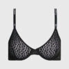 Calvin Klein ANIMAL LACE BH MED SPILER - SVART -Undertoy Salgsbutikk 5970034 animal lace bh med spiler svart