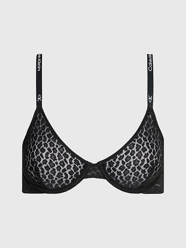 Calvin Klein ANIMAL LACE BH MED SPILER - SVART 3 Calvin Klein ANIMAL LACE BH MED SPILER - SVART