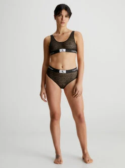 Calvin Klein ANIMAL LACE MAXI TRUSE - SVART -Undertoy Salgsbutikk 5970039 animal lace maxi truse svart